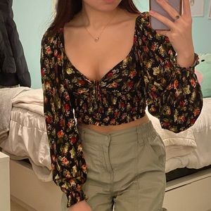 Urban Outfitters Old Soul Smocked Crop Top size XS